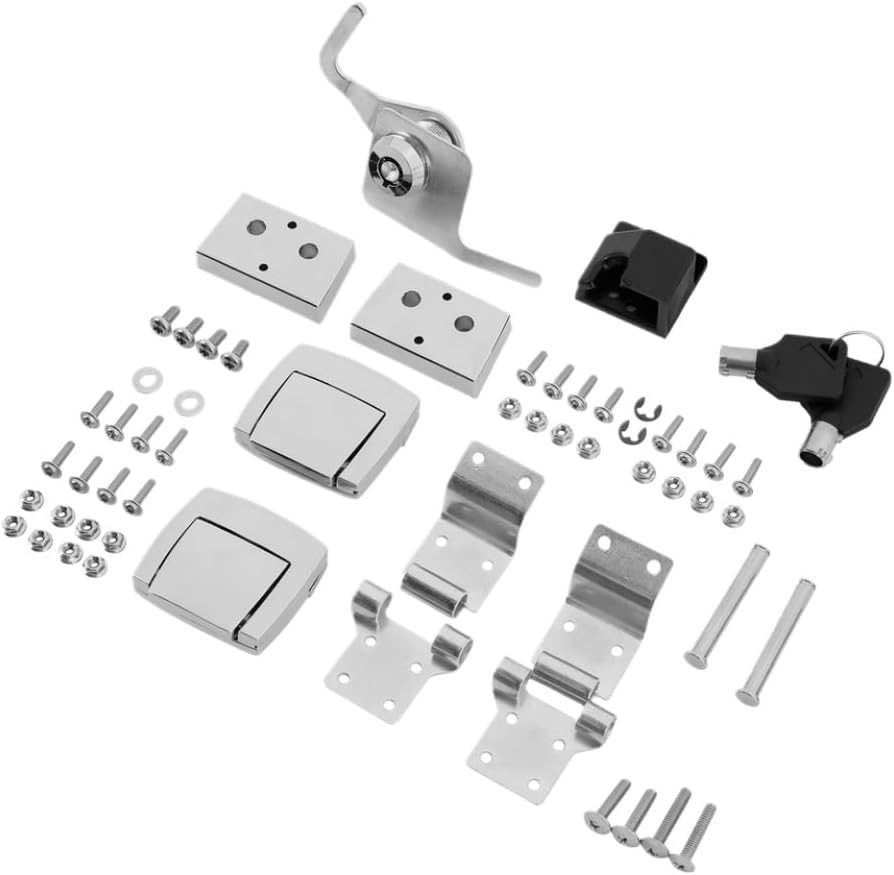 Motorcycle Trunk Latches Hinges Lock Kit Compatible with Touring Trunk Road King Road 1988-2013