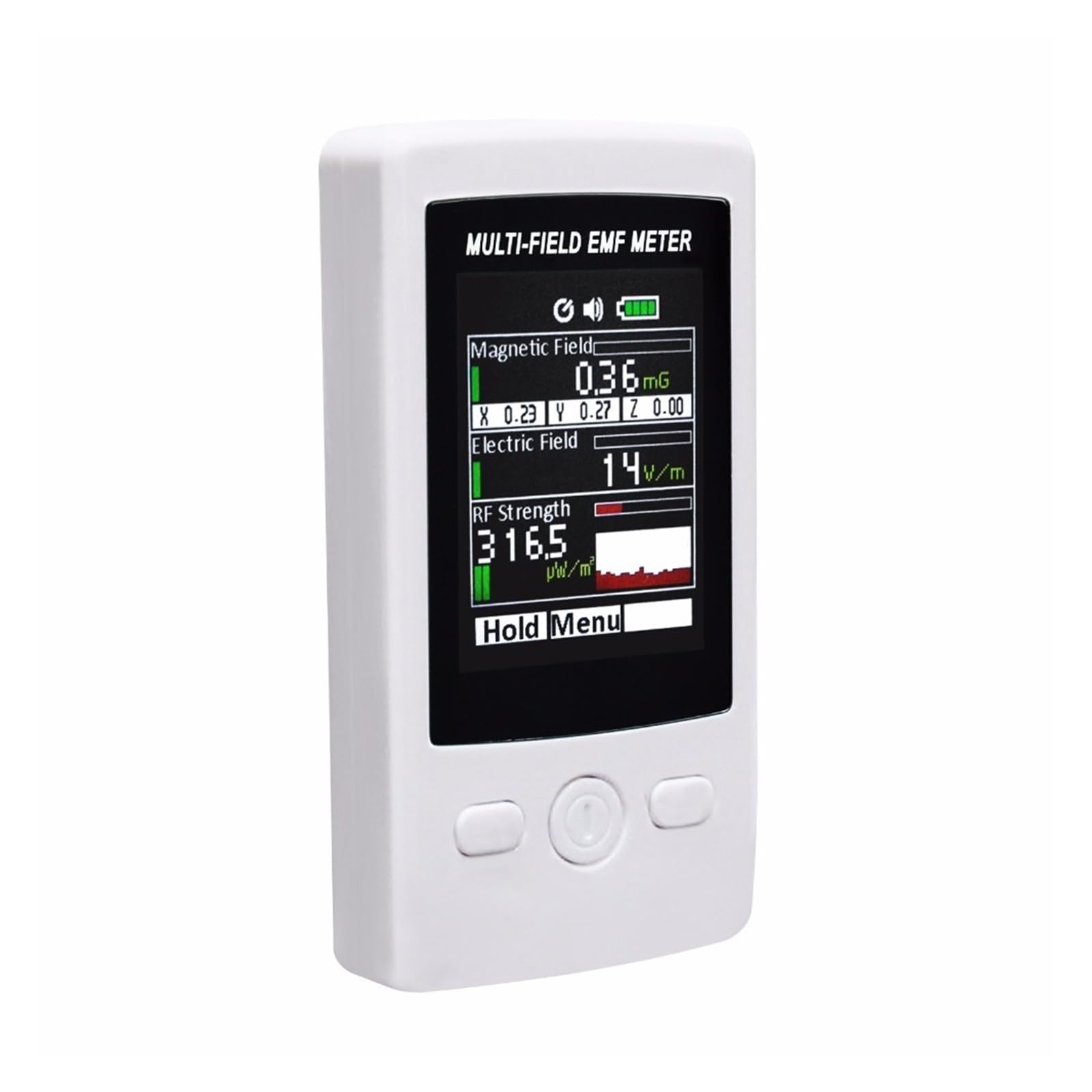 Digital Electromagnetic Field Strength Tester EMF Meter Gauss with Warning Indicator for Industrial Inspection