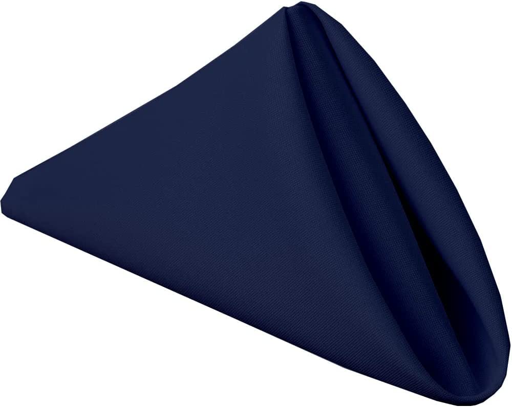 Cotton Cloth Napkins 18x18 Inch- Navy Blue, Set of 100 Dinner Napkins- Soft & Durable Eco-Friendly Napkin- Ideal for Weddings, Birthdays, Thanksgiving, Dinner Party, Restaurant & Dining Accessories