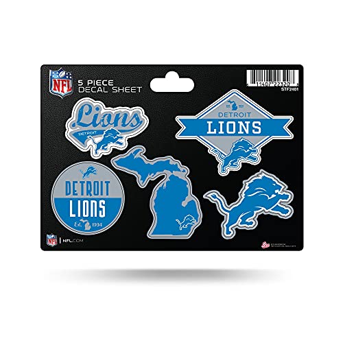 Rico Industries NFL Football Detroit Lions 5-PC Sticker Sheet
