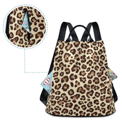 Image of ALAZA Brown Cheetah Leopard Print Pattern Backpack Purse for Women Anti Theft Fashion Back Pack Shoulder Bag