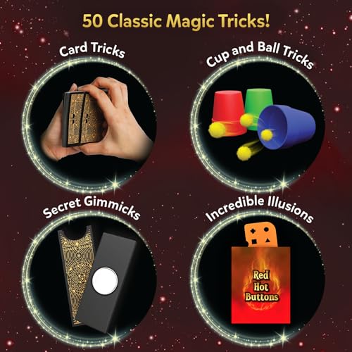 Image of Skillmatics Classic Magic Kit for Kids - 50 Fun Magic Tricks & Illusions | Step-by-Step Guide & Secret Techniques, Real Magician Props, Fun Gift for Boys & Girls Ages 8, 9, 10, 11, 12 & Up