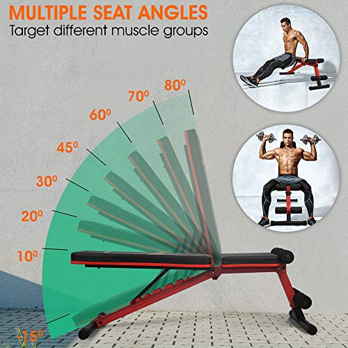 STOZM Deluxe Weight Bench (Crimson/Amber/Cobalt) & Weightlifting Accessories Set (Red/Orange) - Home Fitness Guru STOZM Deluxe Weight Bench (Crimson/Amber/Cobalt) & Weightlifting Accessories Set (Red/Orange) - Image 7