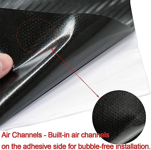 Image of Self Adhesive 4D Vinyl Carbon Fiber Textured Sheet Roll for Cars and Motorcycles, Interior /Exterior DIY Decoration | Black Carbon Fiber || (2 x 10 Ft, Carbon Wrap Film)