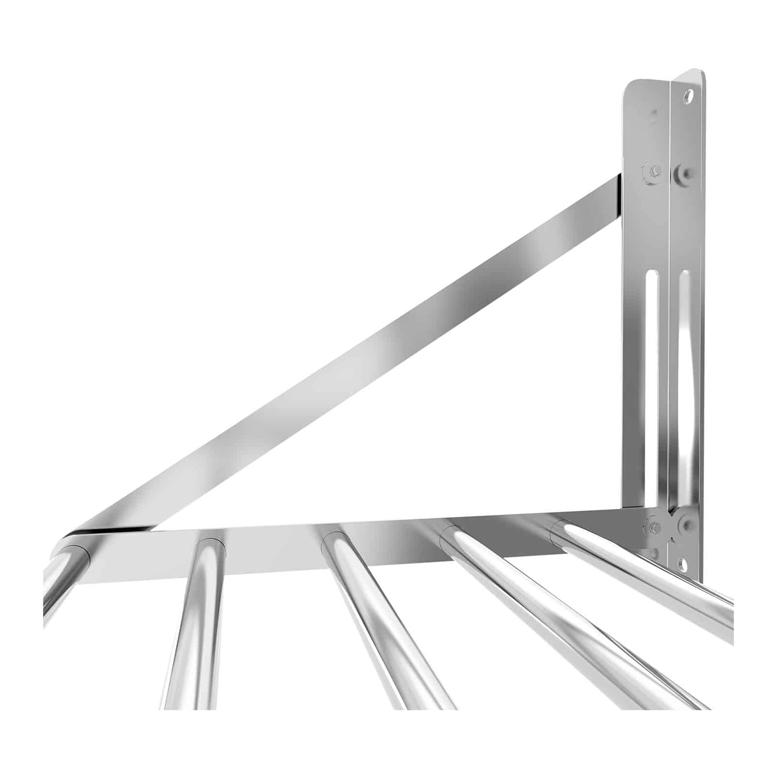 Royal Catering Estante De Pared Plegable Estantería para Cocina RC-BFWH6030 (120 x 45 cm, hasta 40 kg, Diseño de Barras, Acero Inoxidable)