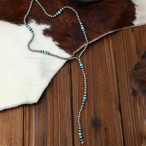 Navajo Pearl Bow Necklace Turquoise Necklace for Women Western Jewelry for Women Cowgirl Western Y Necklace3