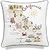 DecorHouzz Pillow Covers State/City Map Pillowcase embroidered cushion cover Birthday Gift Anniversary Gift Graduation Gift New home Gift 18"x18" (California Ivory)