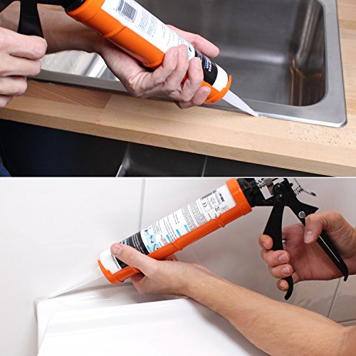 Amazy roestvrijstalen patronenpistool incl. 5 reservepunten + 3 spatels - Mechanische patronenpers en verbindingsgereedschap voor het verwerken van siliconen en acryl met 310 ml patronen | hefboomverhouding 12:1 - Afbeelding 6