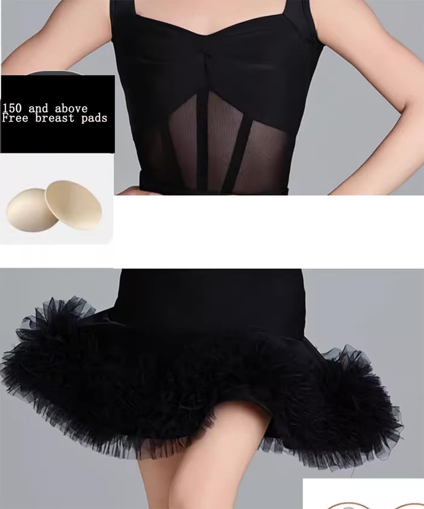 Vestito da Ballo per Ragazze, Set di Vestiti per Balli Latino-Americani Salsa Rumba per Bambini, Costumi da Competizione di Danza Senza Maniche