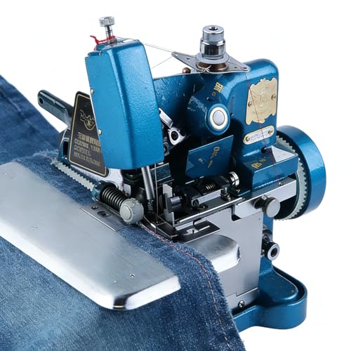 3-Igłowa maszyna do szycia overlock, 3000 SPM Industrial Speed - Auto Trim Stitch dla obszyciów i krawędzi, przenośne żeliwne ciało, silnik 250W do tapicerki i pikowania