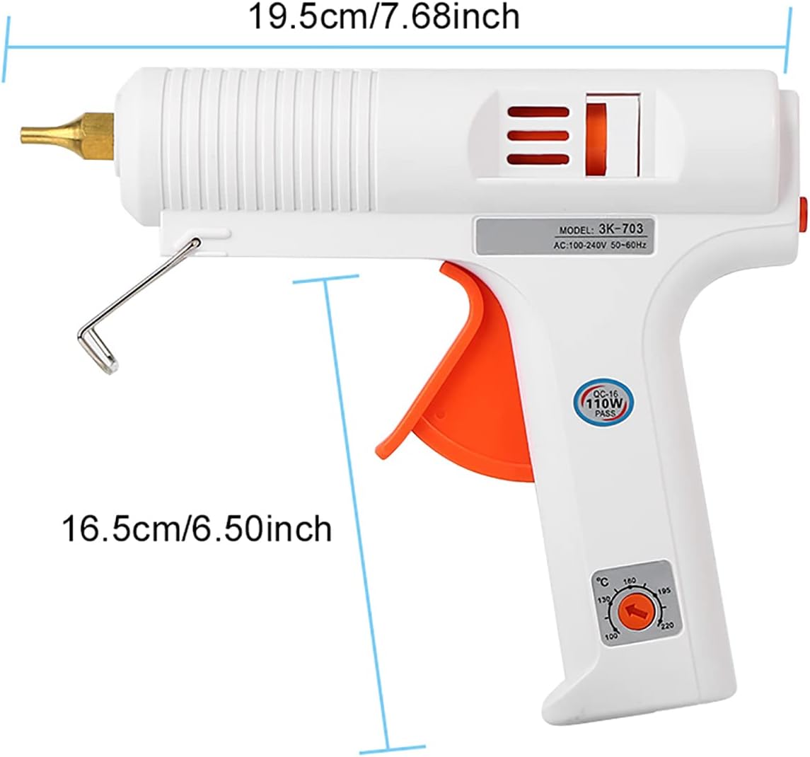Heavy Duty Hot Glue Gun, Full Size Glue Gun Kit 110W Temperature Adjustable Craft Repair Tool Professional Melting Glue Gun, DIY Thermo Tool(US Plug)