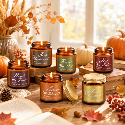 Fall Scented Candles, 6 Pack Fall Candles for Home Scented Natural Soy Wax - Image 4