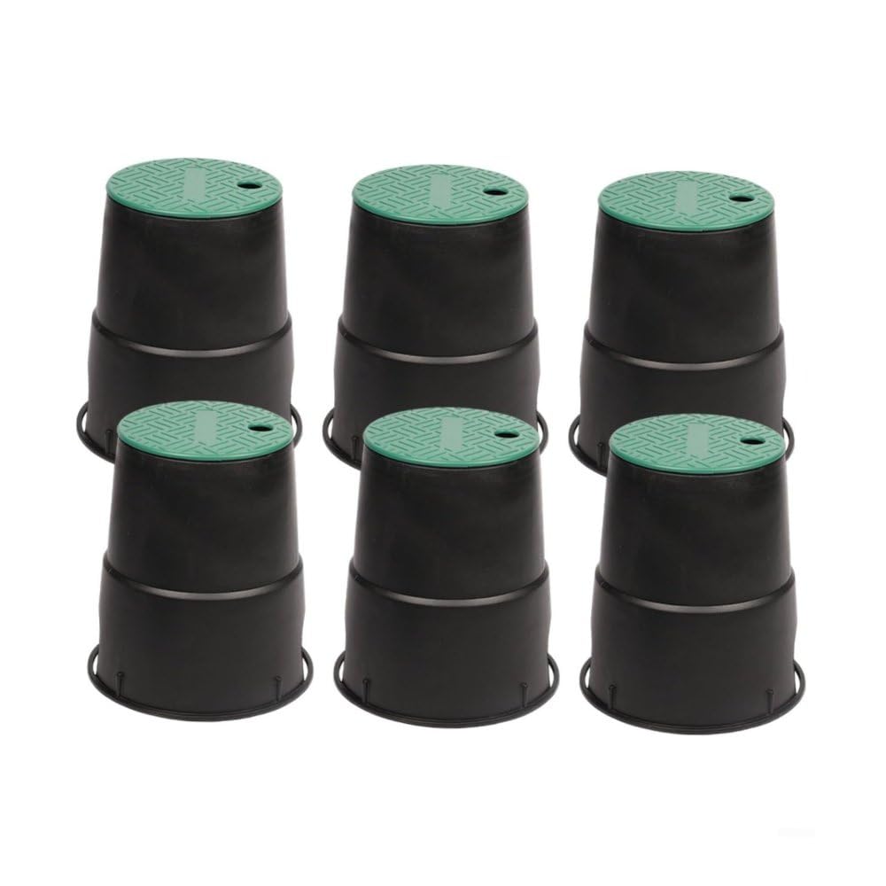 Pozzetto irrigazione durevole, 6 pezzi 15cm con coperchio verde sicuro