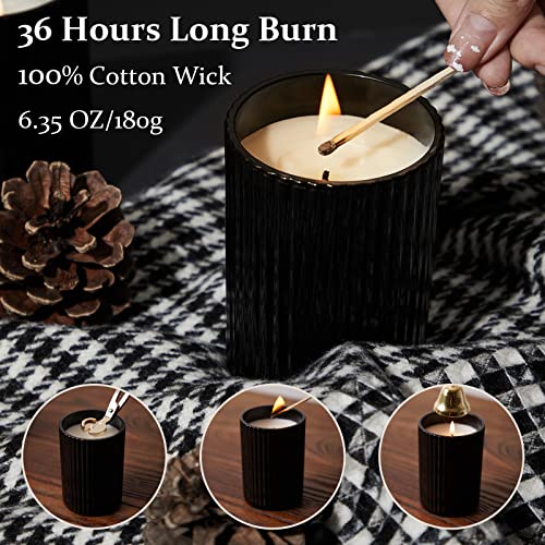 Scented Candles For Home : Lavender Vanilla Soy Black Candle For Men Women, Fall Aromatherapy Candles Clearance Stress Relief Black Jar Candle 6.4 Oz 36 Hours Long Burning #TOP4