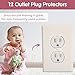 6-Pack Self Closing Outlet Covers - White, Easy to Install Baby Proof Outlet Covers with 12 Clear Outlet Plug Covers for Child Electrical Safety - Baby Proofing Electrical Outlets Made Easy by Wittle