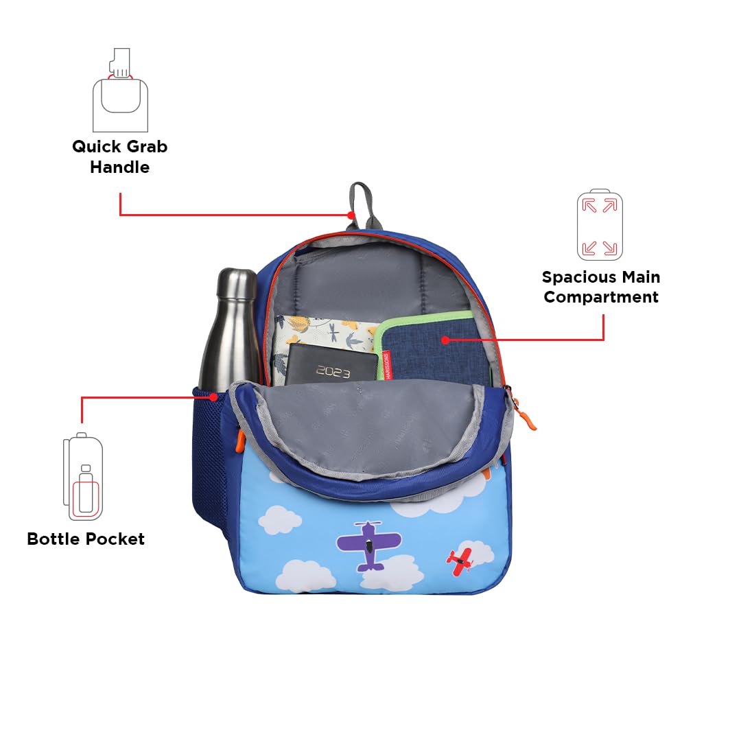 HARISSONS 14L Waterproof School Bag for Kids | Backpack for Boys & Girls with 2 Main Compartments, Front Pocket, Bottle Holder, & Padded Shoulder Straps (Air Kids) 1