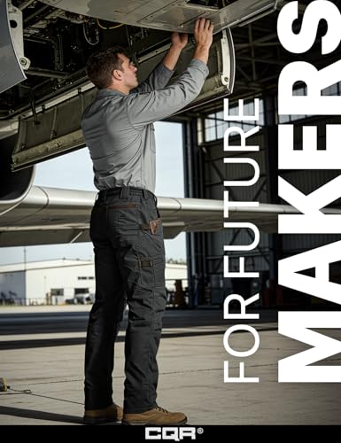 Image of CQR Men's Quick Dry Work Pants, Water Resistant Outdoor Tactical Pants, Lightweight Stretch Cargo Hiking Pants