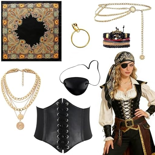 MINGJAY Accesorios para Disfraces de Piratas,Juego de Accesorios,Accesorios Pirata Mujer,Traje De Pirata,Bufanda de Cabeza Piratas,Disfraz Piratae Mujer,Para Carnaval,Mardi Gras,Fiesta Temática | Ya disponible en tu tienda friki favorita! En mundofriki.es! MINGJAY Accesorios para Disfraces de Piratas,Juego de Accesorios,Accesorios Pirata Mujer,Traje De Pirata,Bufanda de Cabeza Piratas,Disfraz Piratae Mujer,Para Carnaval,Mardi Gras,Fiesta Temática | Ya disponible en tu tienda friki favorita! En mundofriki.es!