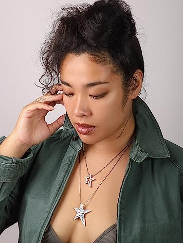 Sacina Gothic Grunge Y2k Aesthetic Layered Rhinestone Star Necklace, Y2k Emo Grunge Necklace, Christmas Jewelry Gift for Women4