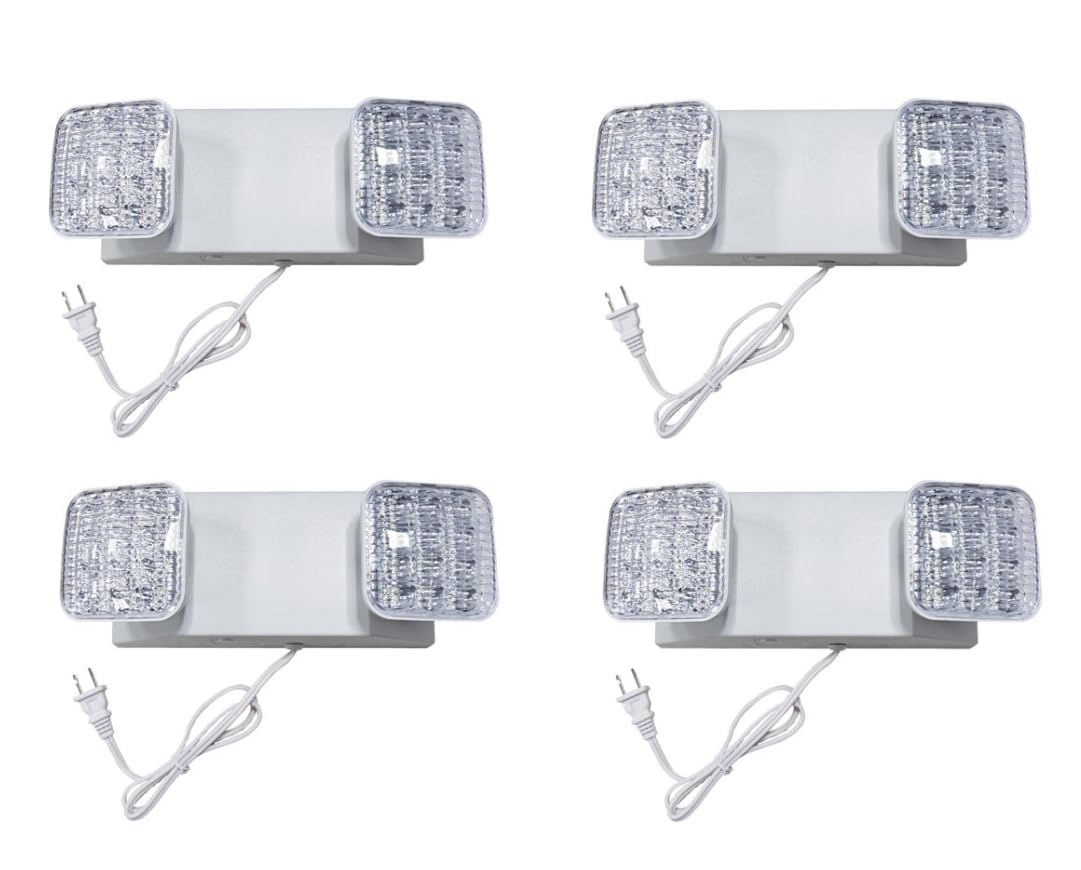 Photo 1 of TANLUX LED Emergency Light Fixture, 4 Pack, White