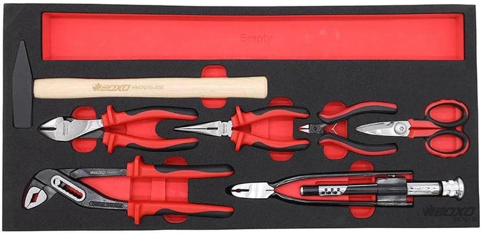 BOXO USA Heavy Duty 26" Toolbox 103 Piece MotoBox Locking Tool Set with 5 Drawers Carry Box (Black)