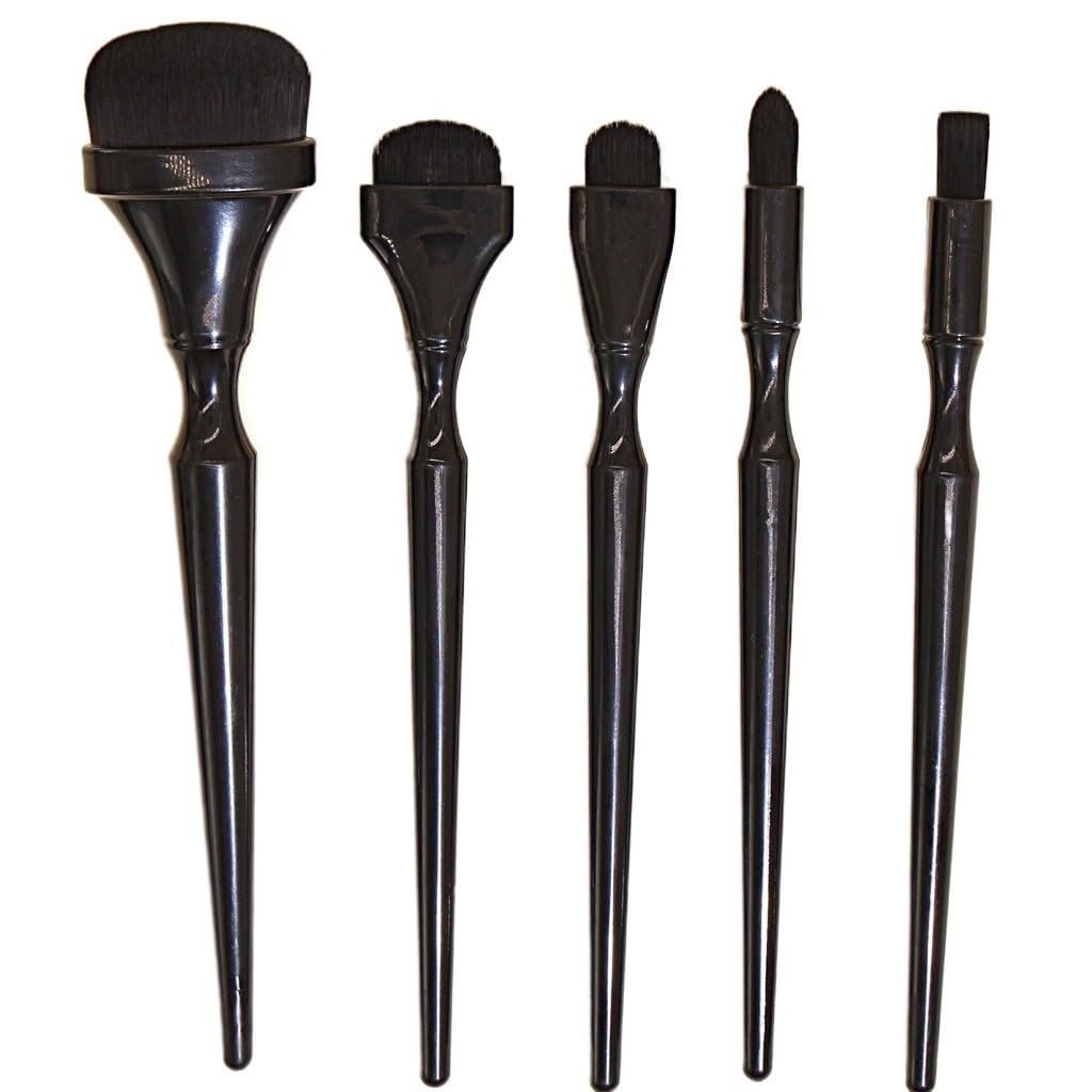 Pinceaux de maquillage noirs (5 pièces) pour appliquer la poudre et sublimer le fard à paupières