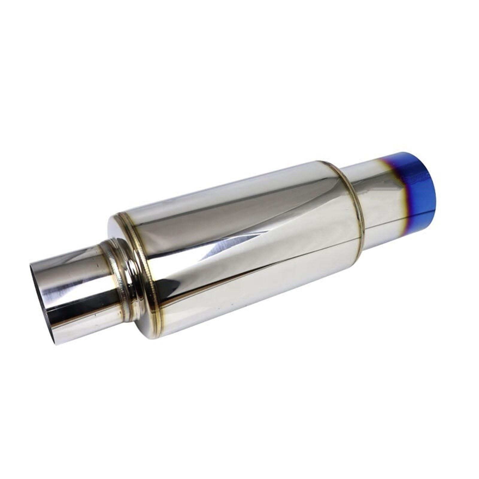 Car Silencer Modyfikacja tłumika wydechu ze stali nierdzewnej, prosta część tylna zapewniająca ulepszony wylot dźwięku samochodu sportowego 89 mm(51-89mm Blue)