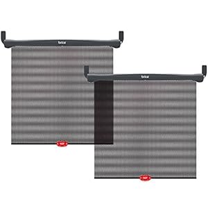 Munchkin® Brica® Sun Safety™ Car Window Roller Shade with White Hot® Heat Alert, 2 Pack, Black