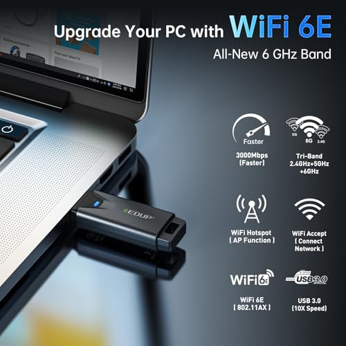 Clé WiFi 6E EDUP pour résoudre les coupures internet sur PC Windows 11 et Linux - 4