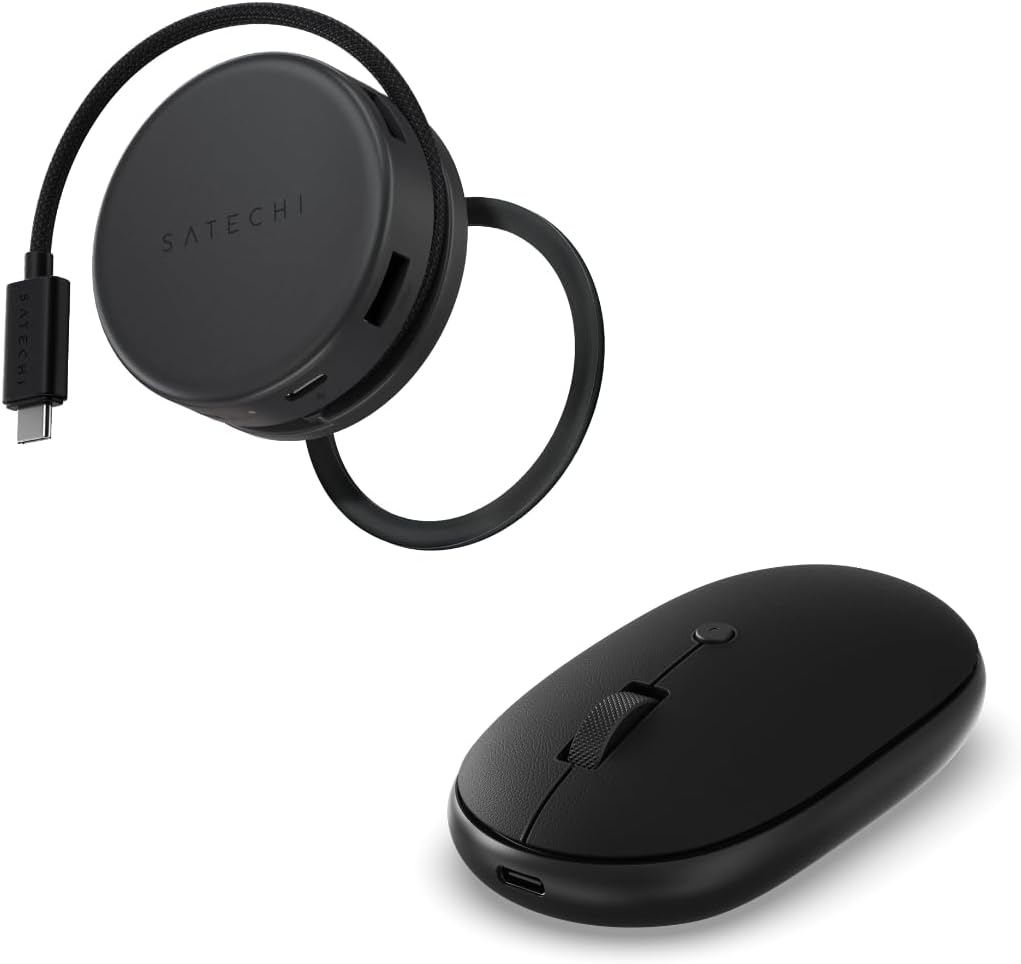 Satechi 7 in 1 USB C Hub and OntheGo Bluetooth Mouse Bundle