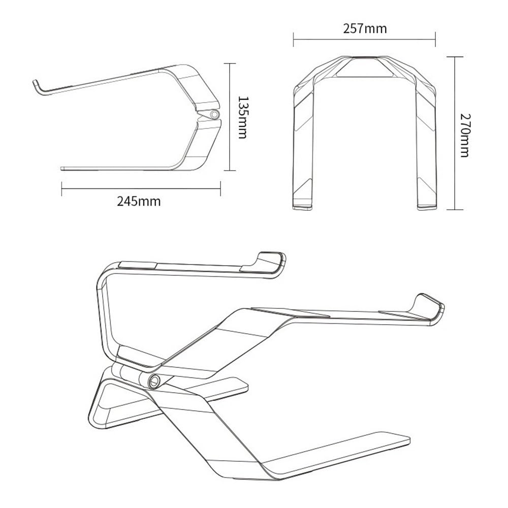 Supporto per laptop, Supporto for laptop regolabile in alluminio, supporto di raffreddamento ergonomico,Accessori per scrivania da ufficio