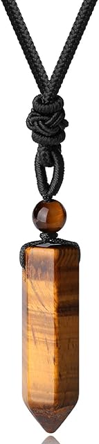 XIANNVXI Healing Crystal Necklace for Men Women Crystal Pendant Hexagonal Point Pendant Necklace Natural Gemstone Adjustable Rope Reiki Jewellery Necklace