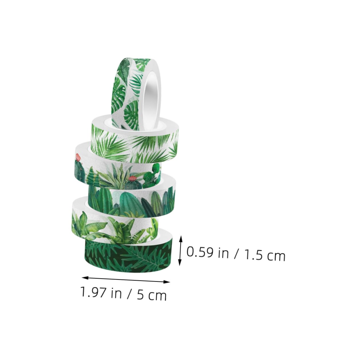 36rotoli Nastro Adesivo Washi Verde Per Scrapbooking Nastro Decorativo Per Fai Da Te Regali e Decorazioni Artigianali Materiale Facile Da Strappare e Riutilizzabile