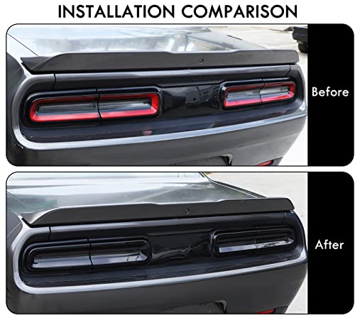 JWWY for Challenger Taillight Tail Lamp Rear Light Tail Light Covers Guards Protector Cover Trim for 2015-2024+ Dodge Challenger Exterior Accessories, ABS Smoked Black 2pcs by JWWY - Used condition - Image 2