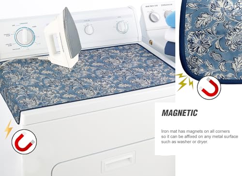 Tapis repassage magnétique coton pliable avec repose-fer lavable - 3