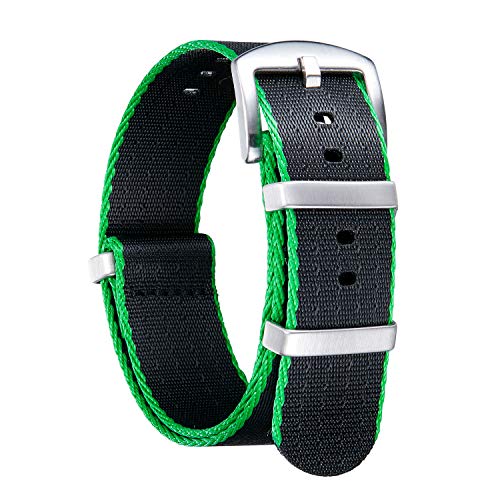 Image of BINLUN Nylon Watch Band Thick G10 Premium Ballistic Nylon Multicolor Replacement Watch Straps with Silver /Black Stainless Steel Buckle for Men Women 18mm 20mm 22mm 24mm