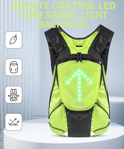 LED Turn Signal Light Safety Backpack USB Reable with Direction Indicator for Night Running Walking Cycling Gear (Orange)2