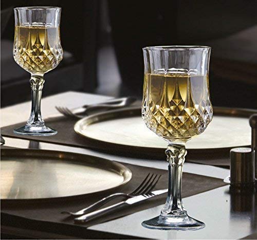 Image of Italian Style Classic White or Red Wine Glasses 230 ml Premium Crystal Clear Diamond Cut Glass | Perfect for Cocktail, Brandy, Mocktail, Champagne Set of (Big cry 250 ml$, 8)