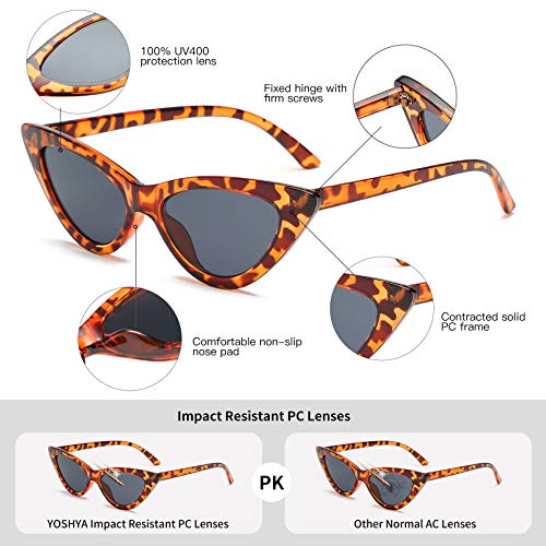 Image of Retro Vintage Narrow Cat Eye Sunglasses for Women Clout Goggles Plastic Frame