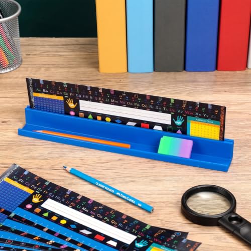 Image of PerKoop 70 Pcs Classroom Desk Name Plates Holder Set
