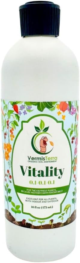 - Vitality 16 oz - Growth Accelerator, Energy Booster, Seedling Fertilizer, Organic Plant Food, Promote Rapid Growth, All Plants, Root Cuttings, Will Not Burn, Reduces Transplant Shock