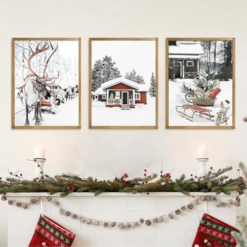 Cadre cerf de Noël pour salon moderne et cocooning - 2