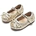 Otter MOMO Toddler/Little Girls Mary Jane Ballerina Flats Shoes Slip-on School Party Gold Dress Shoes Size 4