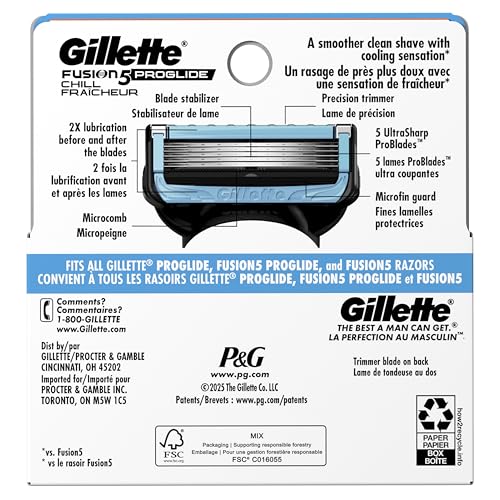 Gillette ProGlide Chill Razor Refills for Men, 4 Blade Refills - image 9