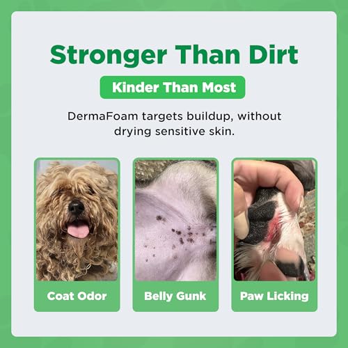 Image of DermaFoam Dog Shampoo 16 oz | Pet Supplies for Odor Control & Greasy Coats - Sulfate Free Moisturizing Formula Pet Shampoo, Fresh Cucumber Scent 500ml