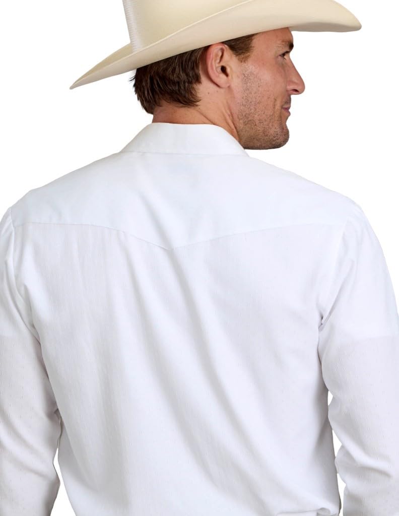 ROPER Western Shirt Mens Snap L/S Solid 3XL White 01-001-0145-0371 WH