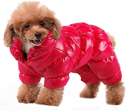 PET ARTIST Winter Puppy Dog Coats for Small Dogs,Cute Warm Fleece Padded Pet Clothes Apparel Clothing for Chihuahua Poodles French Bulldog Pomeranian Red Chest:18’’