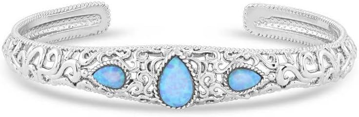 Montana Silversmiths Women's Western Lifestyle Inspired Bracelet (Crystal Pools Silver Cuff)