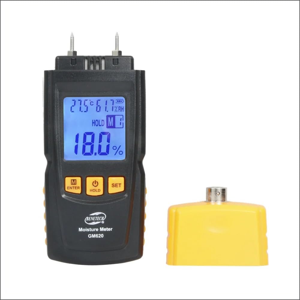 Healbyble One Color Wood Moisture Meter Digital Humidity Tester Portable Handhe 2~70% Electrical Woodworking Hygrometer,Wider Applications