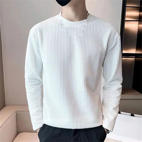 Winter Fashion Product Premium Solid Round Neck Loose Handsome Men's Casual Sports Long Sleeve Sweater2